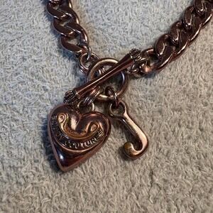 Vintage Juicy Couture Rose Gold Plated heart charm bracelet‎